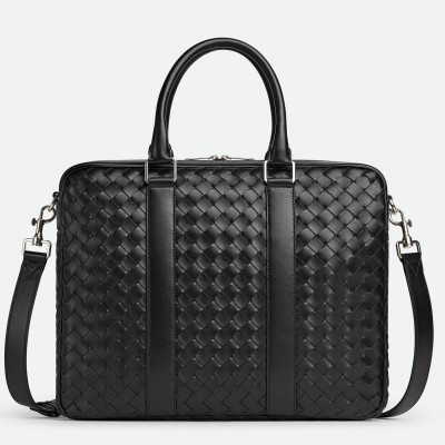 Bottega Veneta Large Briefcase In Black Intrecciato Calfskin LDBS244001