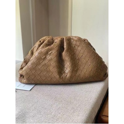 Bottega Veneta Large Pouch Clutch In Caramel Intrecciato Lambskin LDBS244010