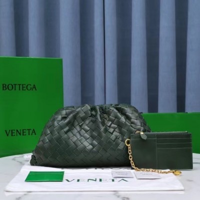 Bottega Veneta Large Pouch Clutch In Raintree Intrecciato Lambskin LDBS244011