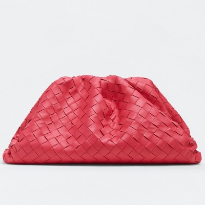 Bottega Veneta Large Pouch Clutch In Red Intrecciato Lambskin LDBS244012