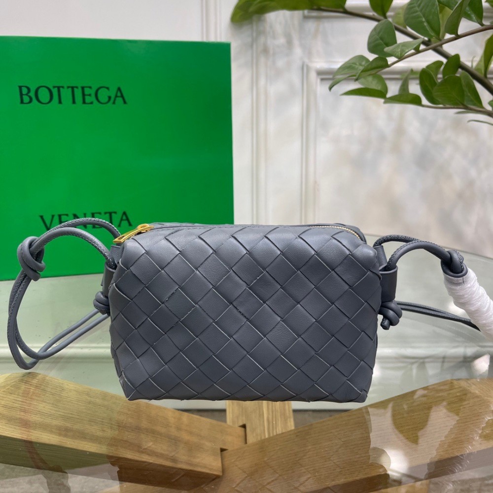 Bottega Veneta Loop Mini Bag In Grey Intrecciato Lambskin LDBS244013