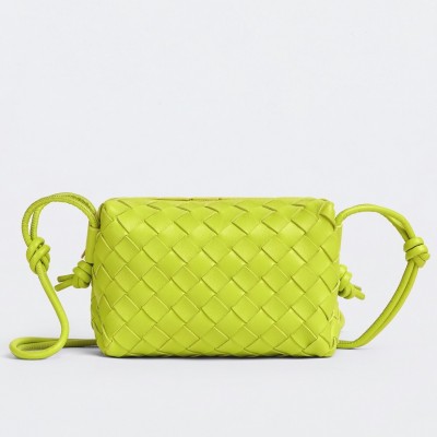 Bottega Veneta Loop Mini Bag In Kiwi Intrecciato Lambskin LDBS244014