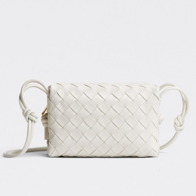 Bottega Veneta Loop Mini Bag In White Intrecciato Lambskin LDBS244015