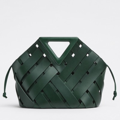 Bottega Veneta Medium Point Bag In Green Intrecciato Leather LDBS244038