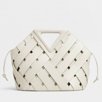 Bottega Veneta Medium Point Bag In White Intrecciato Leather LDBS244040