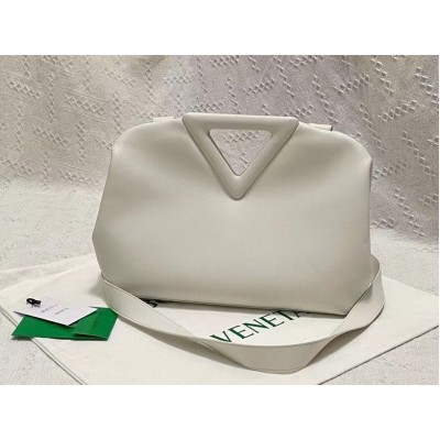 Bottega Veneta Medium Point Top Handle Bag In White Leather LDBS244046