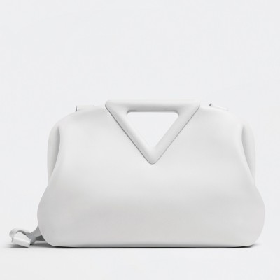 Bottega Veneta Medium Point Top Handle Bag In White Leather LDBS244046