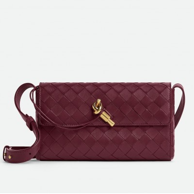 Bottega Veneta Mini Andiamo Cross-Body Bag in Barolo Intrecciato Lambskin LDBS244047