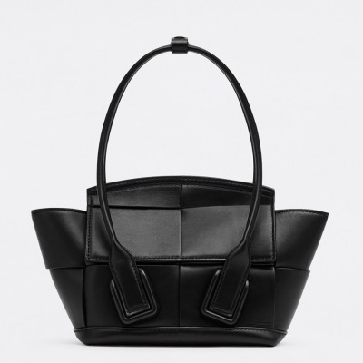 Bottega Veneta Mini Arco Bag In Black Intrecciato Calfskin LDBS244050