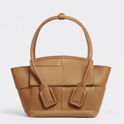 Bottega Veneta Mini Arco Bag In Caramel Intrecciato Leather LDBS244051