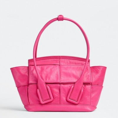 Bottega Veneta Mini Arco Bag In Pink Intrecciato Leather LDBS244052