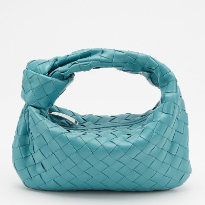 Bottega Veneta Mini BV Jodie Bag In Green Water Woven Leather LDBS244057