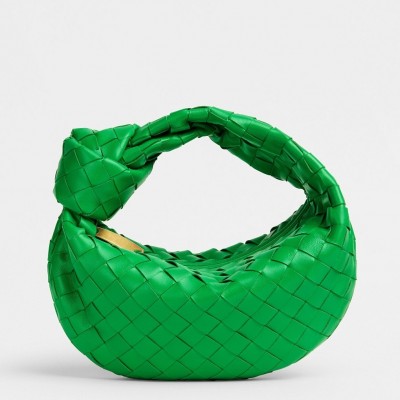 Bottega Veneta Mini BV Jodie Bag In Green Woven Leather LDBS244058