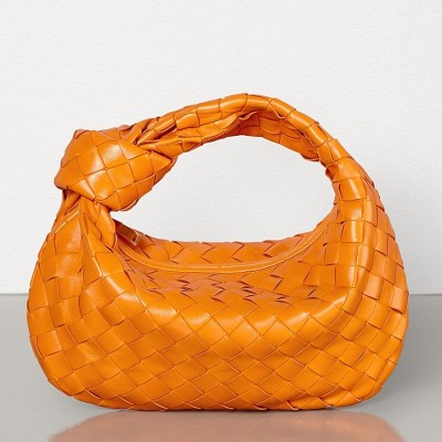 Bottega Veneta Mini BV Jodie Bag In Orange Woven Leather LDBS244062