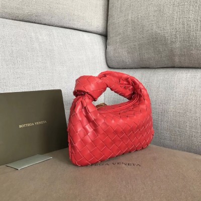 Bottega Veneta Mini BV Jodie Bag In Red Woven Leather LDBS244064