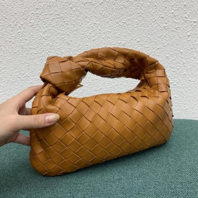 Bottega Veneta Mini BV Jodie Bag In Sandalwood Woven Leather LDBS244065