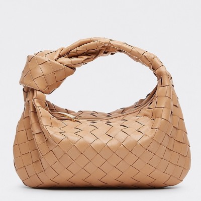 Bottega Veneta Mini BV Jodie Bag In Sandalwood Woven Leather LDBS244065