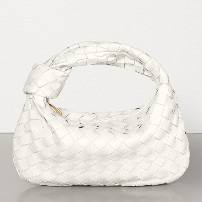 Bottega Veneta Mini BV Jodie Bag In White Woven Leather LDBS244068