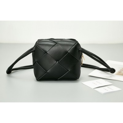 Bottega Veneta Mini Cassette Camera Bag In Black Lambskin LDBS244069