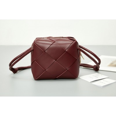 Bottega Veneta Mini Cassette Camera Bag In Bordeaux Lambskin LDBS244070