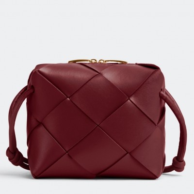 Bottega Veneta Mini Cassette Camera Bag In Bordeaux Lambskin LDBS244070