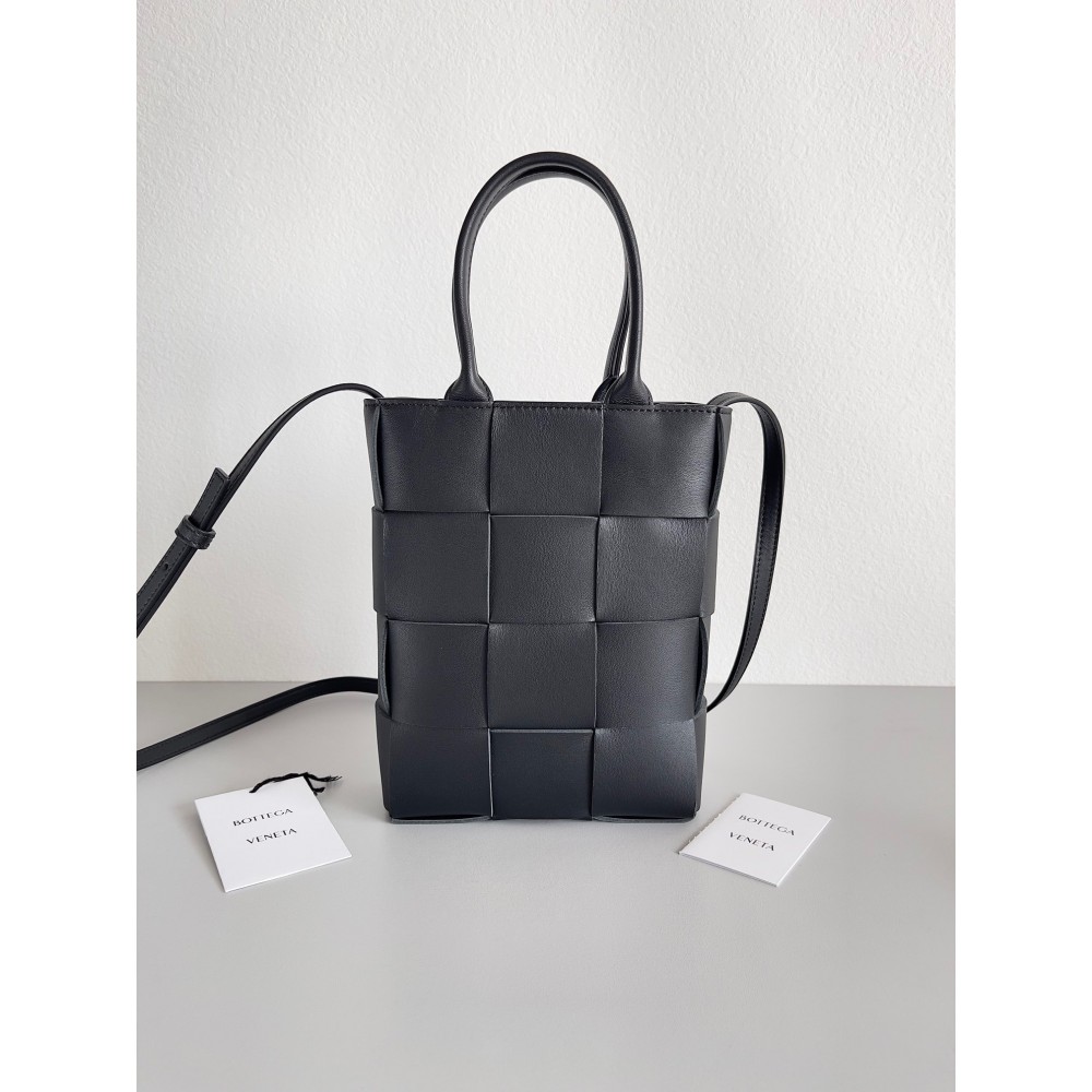 Bottega Veneta Mini Cassette Tote Bag In Black Lambskin LDBS244074