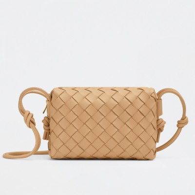 Bottega Veneta Mini Loop Bag In Beige Intrecciato Lambskin LDBS244079