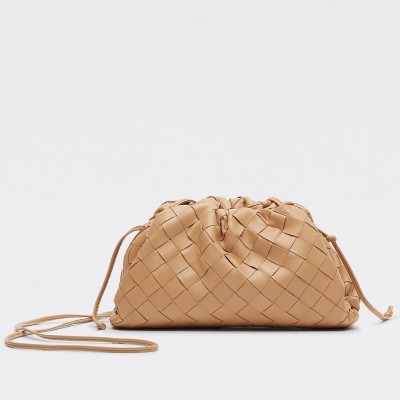 Bottega Veneta Mini Pouch In Beige Intrecciato Lambskin LDBS244088