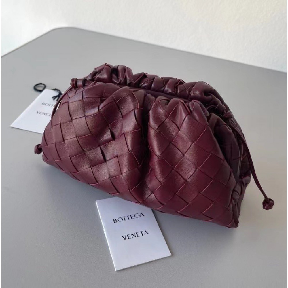 Bottega Veneta Mini Pouch In Grape Intrecciato Lambskin LDBS244095