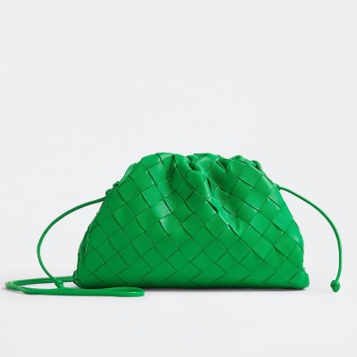 Bottega Veneta Mini Pouch In Green Intrecciato Lambskin LDBS244097