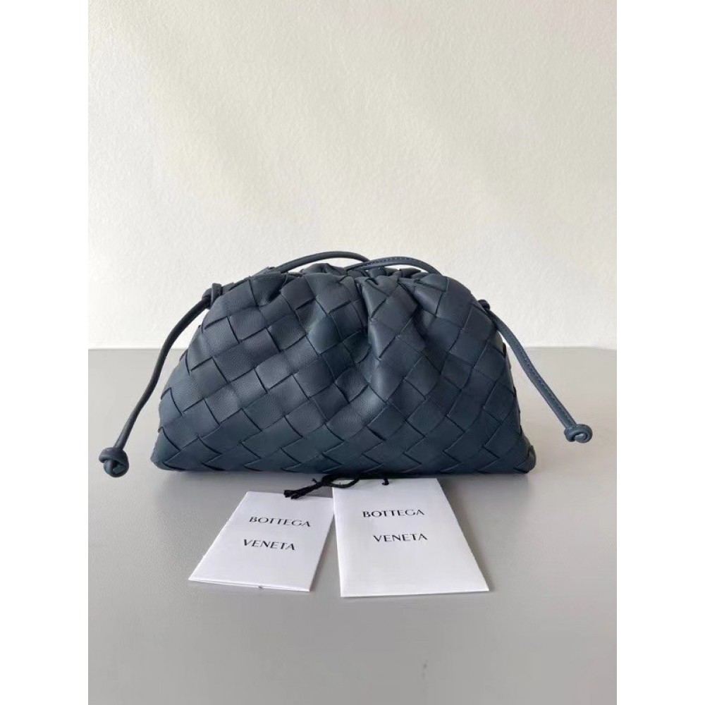 Bottega Veneta Mini Pouch In Thunder Intrecciato Lambskin LDBS244101