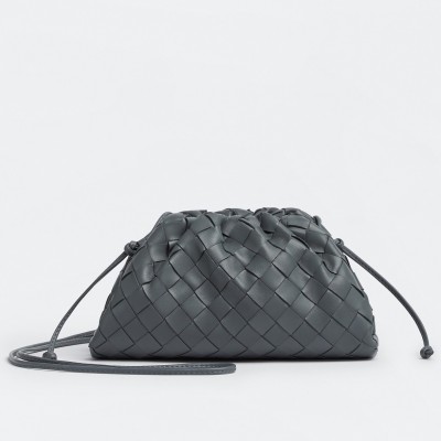 Bottega Veneta Mini Pouch In Thunder Intrecciato Lambskin LDBS244101