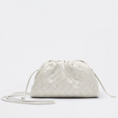 Bottega Veneta Mini Pouch In White Intrecciato Lambskin LDBS244102