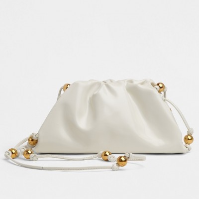 Bottega Veneta Mini Pouch In White Patent Leather LDBS244103