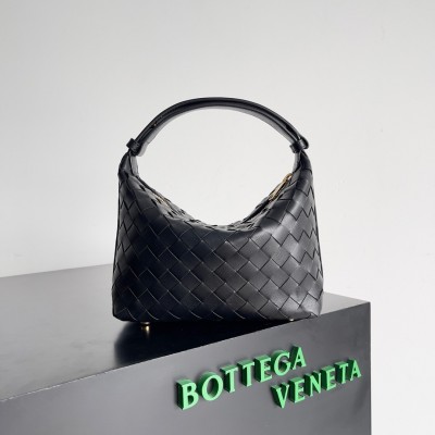 Bottega Veneta Mini Wallace Bag in Black Intrecciato Calfskin LDBS244104