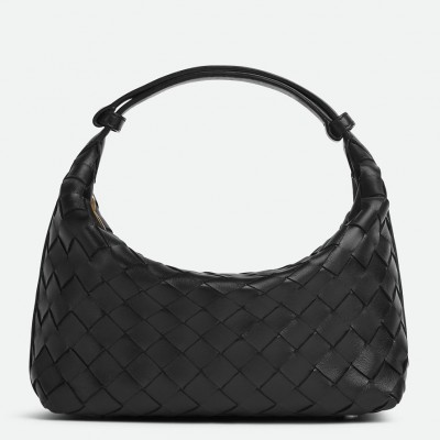 Bottega Veneta Mini Wallace Bag in Black Intrecciato Calfskin LDBS244104