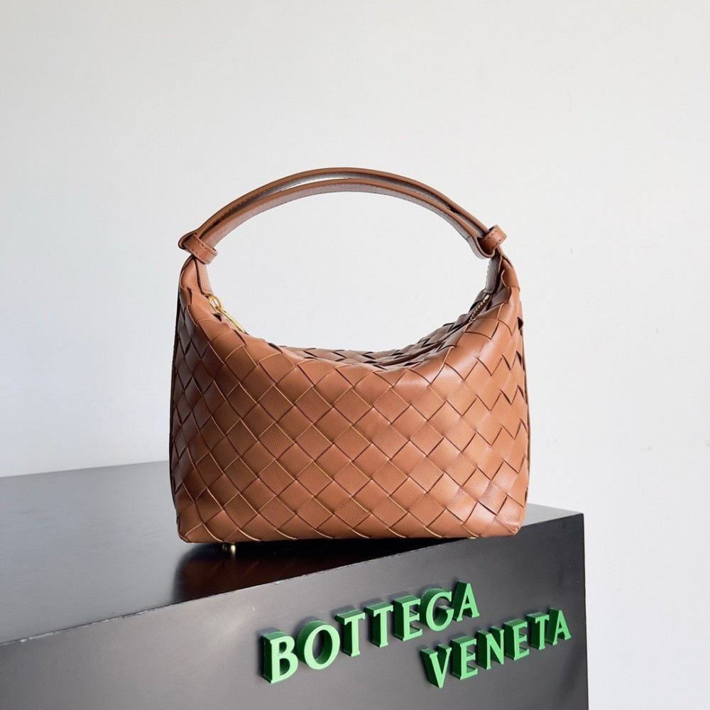 Bottega Veneta Mini Wallace Bag in Brown Intrecciato Calfskin LDBS244105