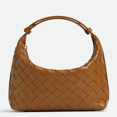 Bottega Veneta Mini Wallace Bag in Brown Intrecciato Calfskin LDBS244105