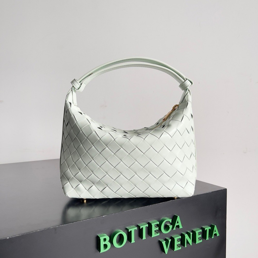 Bottega Veneta Mini Wallace Bag in Glacier Intrecciato Calfskin LDBS244106