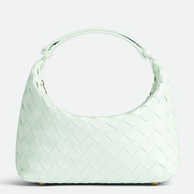 Bottega Veneta Mini Wallace Bag in Glacier Intrecciato Calfskin LDBS244106