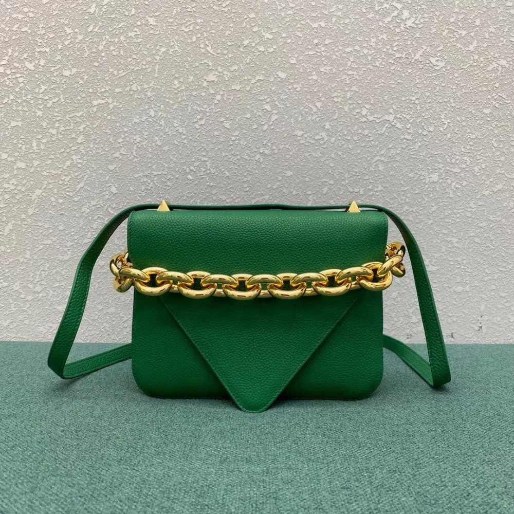 Bottega Veneta Mount Small Bag In Green Leather LDBS244121