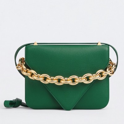 Bottega Veneta Mount Small Bag In Green Leather LDBS244121