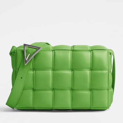 Bottega Veneta Padded Cassette Bag In Acid Green Lambskin LDBS244125