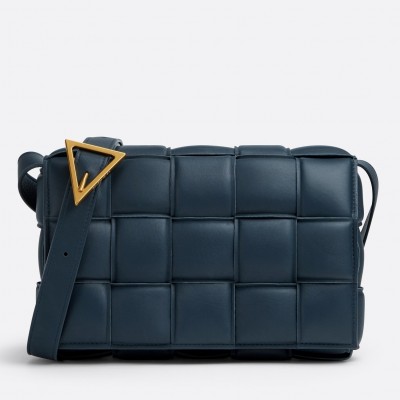 Bottega Veneta Padded Cassette Bag In Dark Blue Intrecciato Lambskin LDBS244135