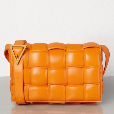 Bottega Veneta Padded Cassette Bag In Orange Calfskin LDBS244143