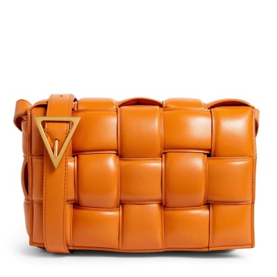 Bottega Veneta Padded Cassette Bag In Orange Lambskin LDBS244144