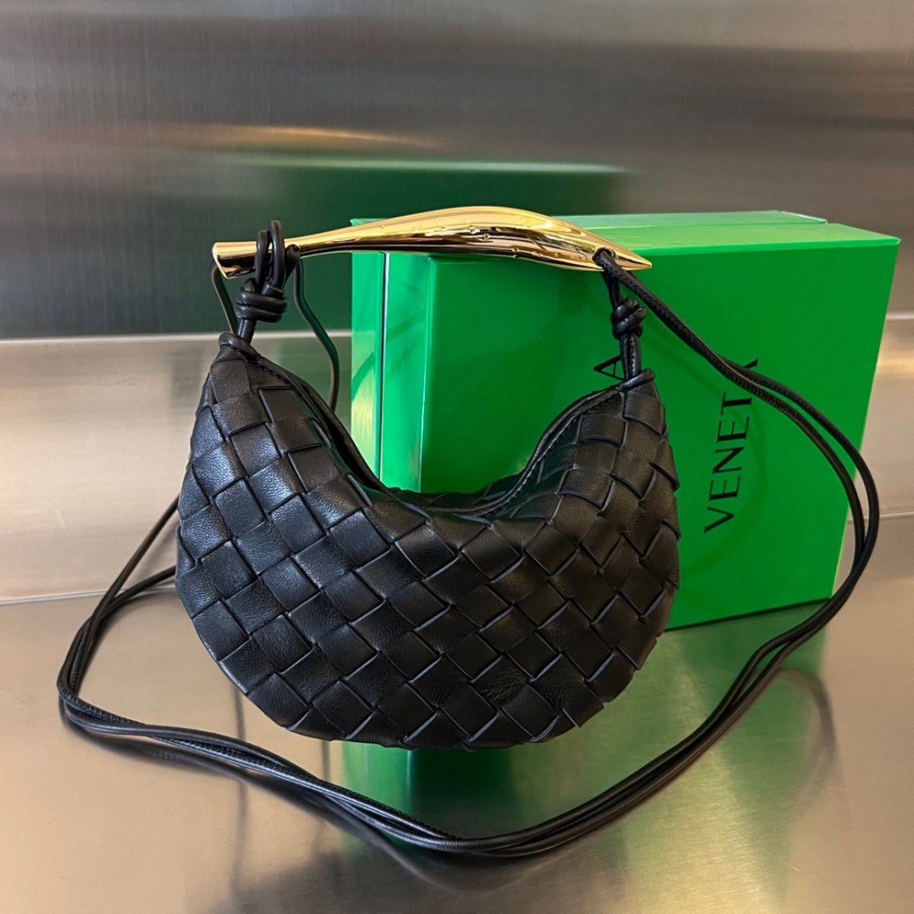 Bottega Veneta Sardine Mini Bag In Black Intrecciato Lambskin LDBS244173