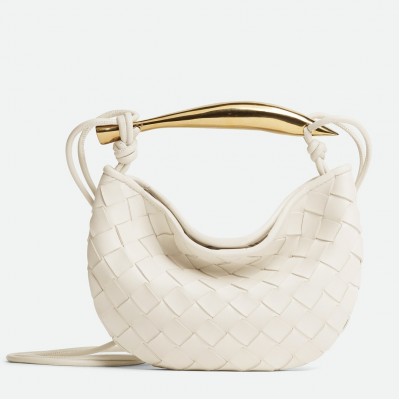 Bottega Veneta Sardine Mini Bag In White Intrecciato Lambskin LDBS244176