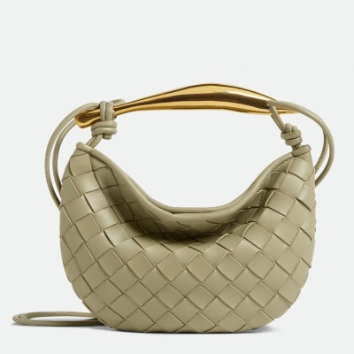 Bottega Veneta Sardine Mini Bag in Travertine Intrecciato Lambskin LDBS244175