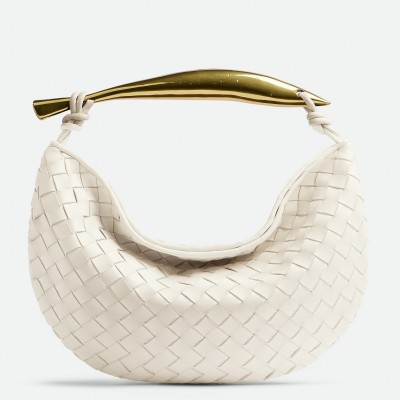 Bottega Veneta Sardine Small Bag In White Intrecciato Lambskin LDBS244180